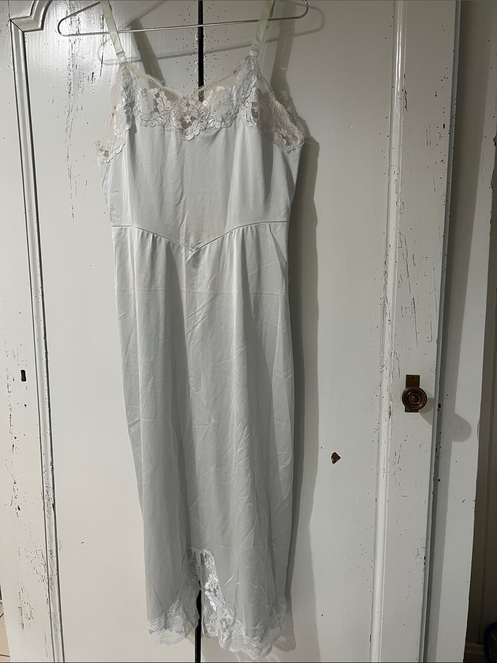 Vintage Shadowline “Something Blue” Lace Light Blue Bridal Lingerie / Nightgown